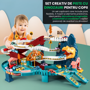 Set Piste Dinozauri cu Mașini Electrice – Distractiv și Educațional