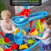Masă de Joacă cu Apă și Nisip 3 Nivele pentru Copii – Set Complet cu Accesorii