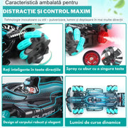 Mașinuță RC Drift 360° cu Telecomandă – Model F1 cu Aburi și Lumini LED