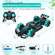 Mașinuță RC Drift 360° cu Telecomandă – Model F1 cu Aburi și Lumini LED
