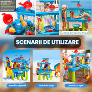 Masă de Joacă cu Apă și Nisip 3 Nivele pentru Copii – Set Complet cu Accesorii