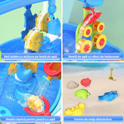 Masă de Joacă cu Apă și Nisip 3 Nivele pentru Copii – Set Complet cu Accesorii